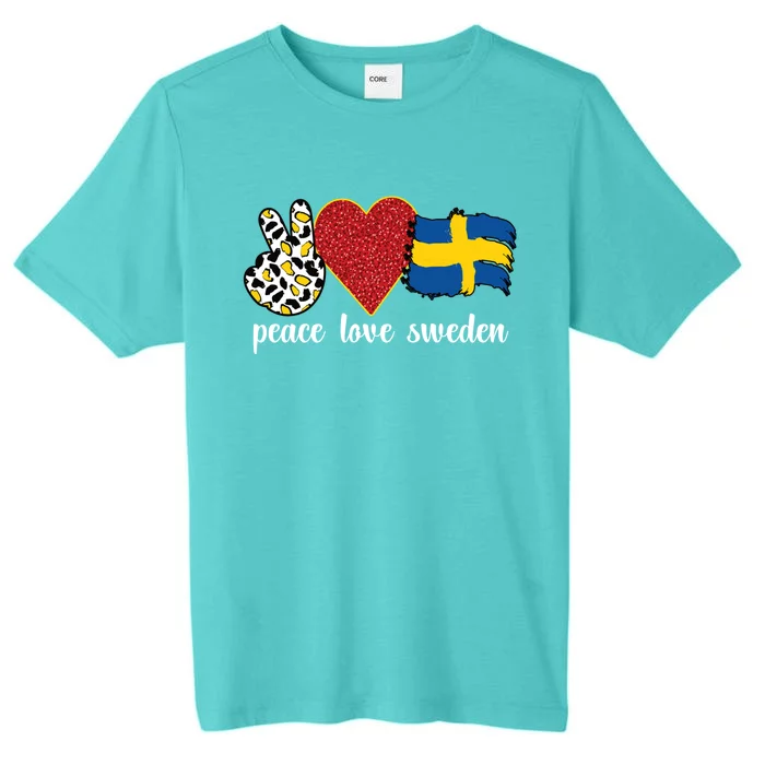 Love Sweden Proud Swedish Flag Swedish Roots Gift ChromaSoft Performance T-Shirt