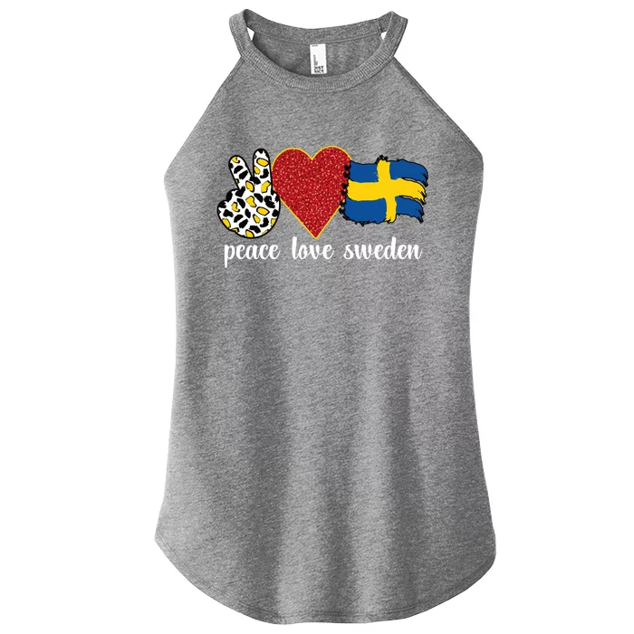 Love Sweden Proud Swedish Flag Swedish Roots Gift Women’s Perfect Tri Rocker Tank