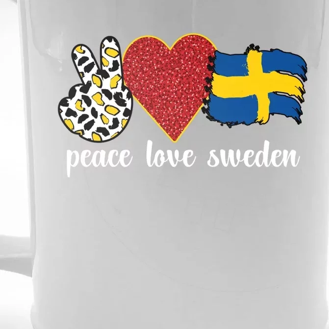 Love Sweden Proud Swedish Flag Swedish Roots Gift Front & Back Beer Stein