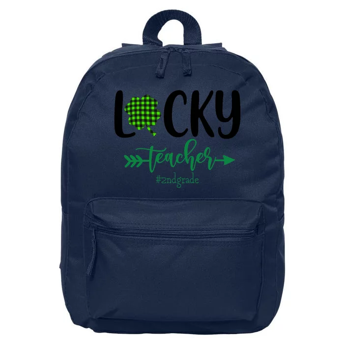 Lucky St Patrick's Day Teacher 2nd Grade Funny Gifts Teacher 16 in Basic Backpack