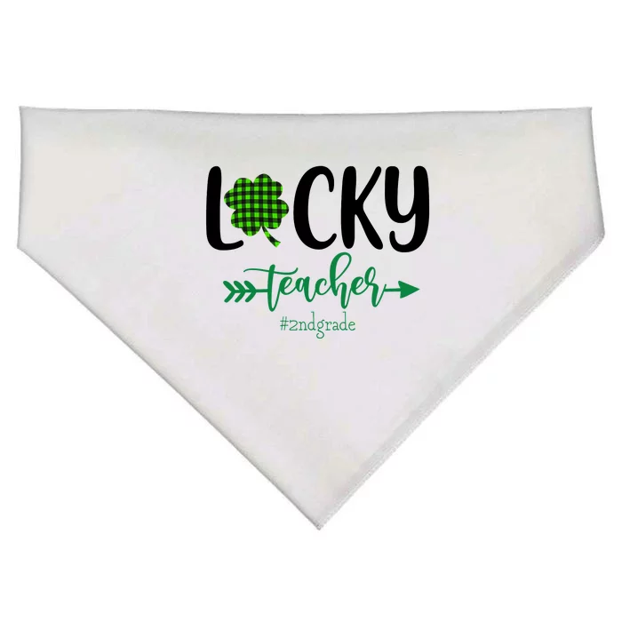 Lucky St Patrick's Day Teacher 2nd Grade Funny Gifts Teacher USA-Made Doggie Bandana