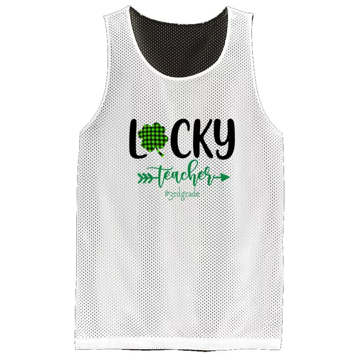 Lucky St Patrick's Day Teacher 3rd Grade Funny Gifts Teacher Mesh Reversible Basketball Jersey Tank