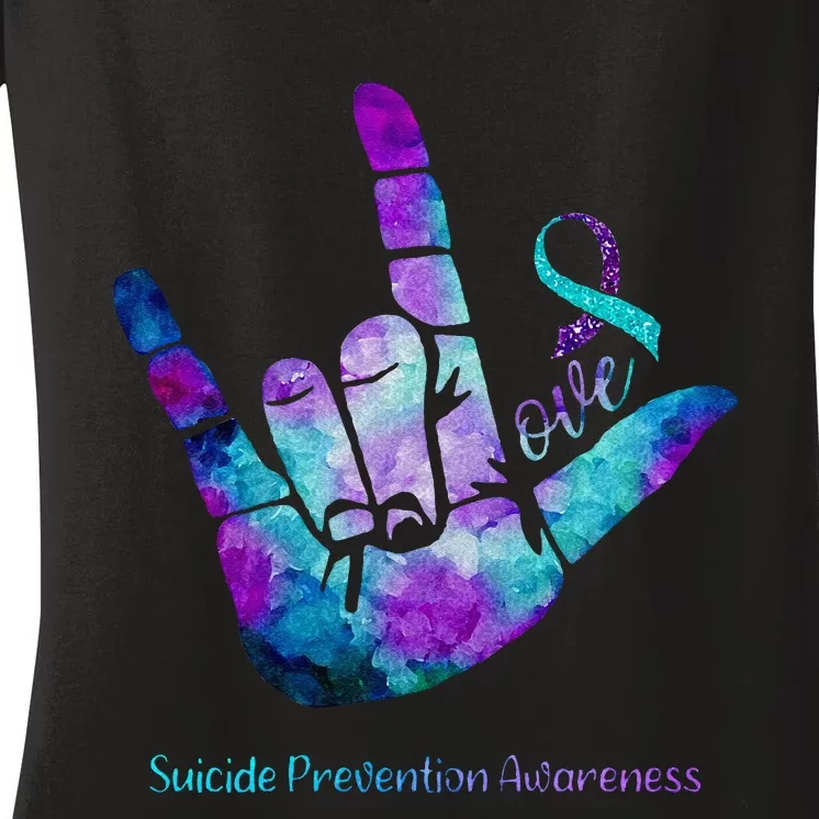 Love Suicide Prevention Awareness Women's V-Neck T-Shirt