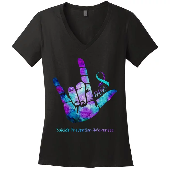 Love Suicide Prevention Awareness Women's V-Neck T-Shirt