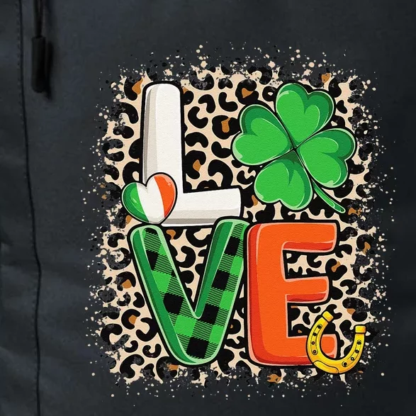 Love St. Patricks Day Shamrock Irish Leopard Print Plaid Daily Commute Backpack