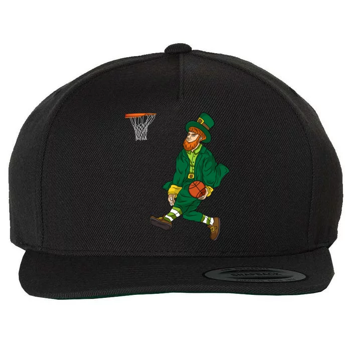 Leprechaun St Patricks Day Basketball Gift Wool Snapback Cap