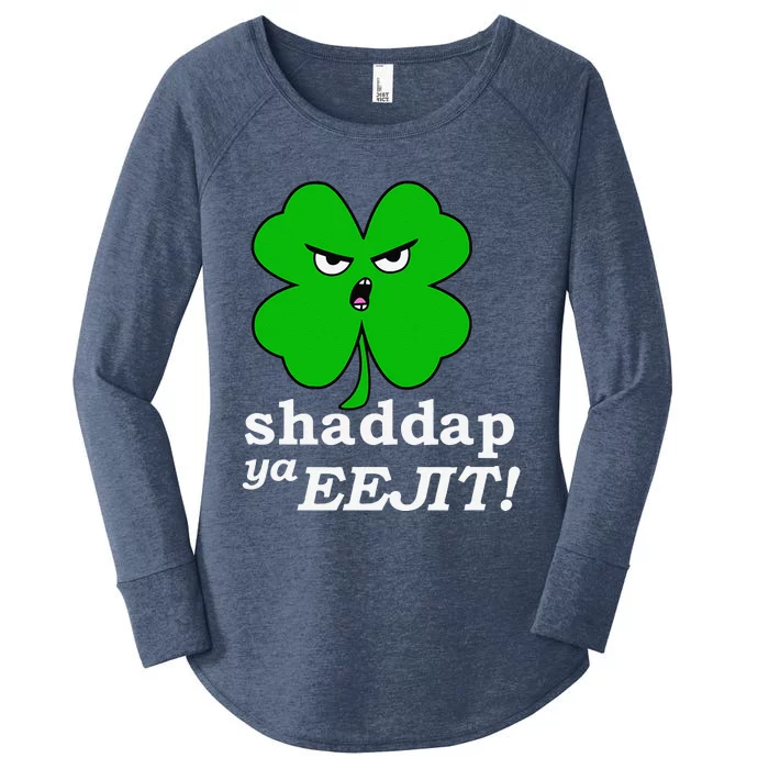 Lucky Saint Patrick's Day Shaddap Ya Eejit Shamrock Women's Perfect Tri Tunic Long Sleeve Shirt