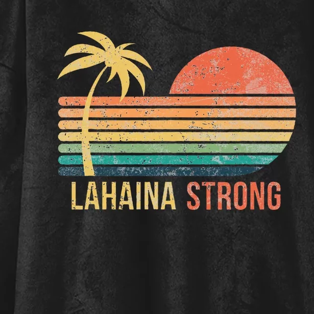 Lahaina Strong Palm Tree And Sunset Hooded Wearable Blanket