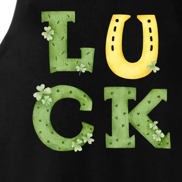 Luck St Patrick's Day Cute Gift Ladies Tri-Blend Wicking Tank