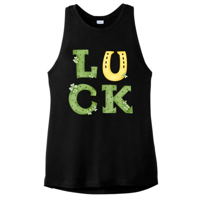 Luck St Patrick's Day Cute Gift Ladies Tri-Blend Wicking Tank