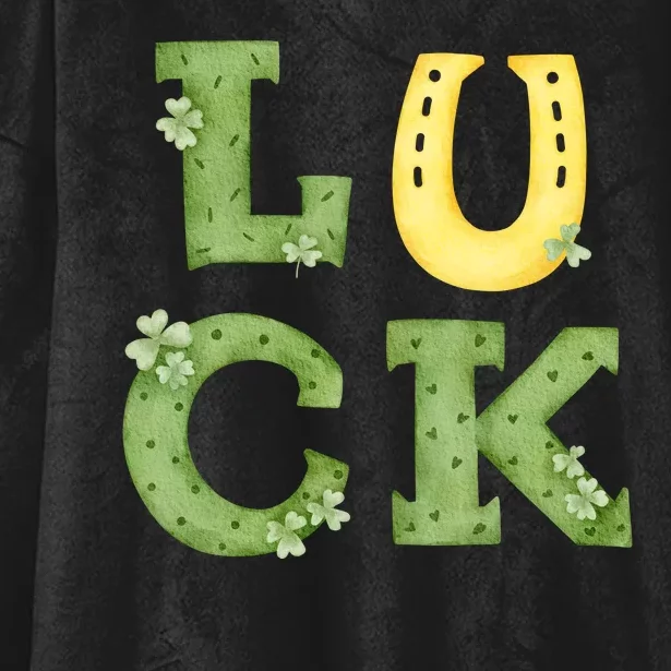 Luck St Patrick's Day Cute Gift Hooded Wearable Blanket