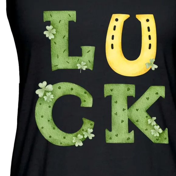 Luck St Patrick's Day Cute Gift Ladies Essential Flowy Tank