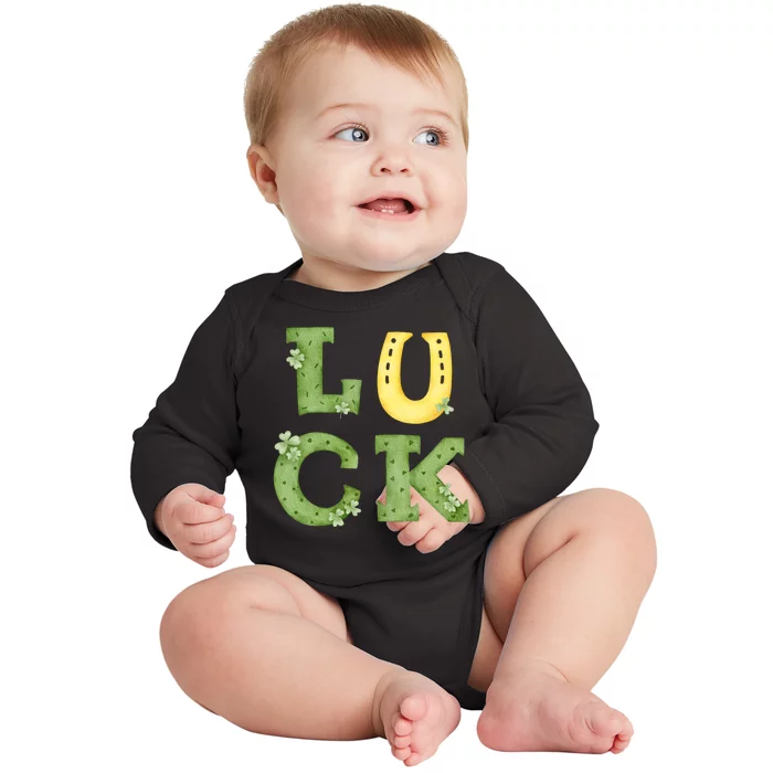 Luck St Patrick's Day Cute Gift Baby Long Sleeve Bodysuit