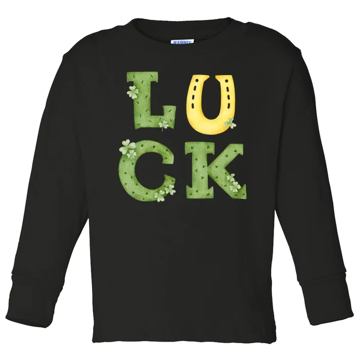 Luck St Patrick's Day Cute Gift Toddler Long Sleeve Shirt