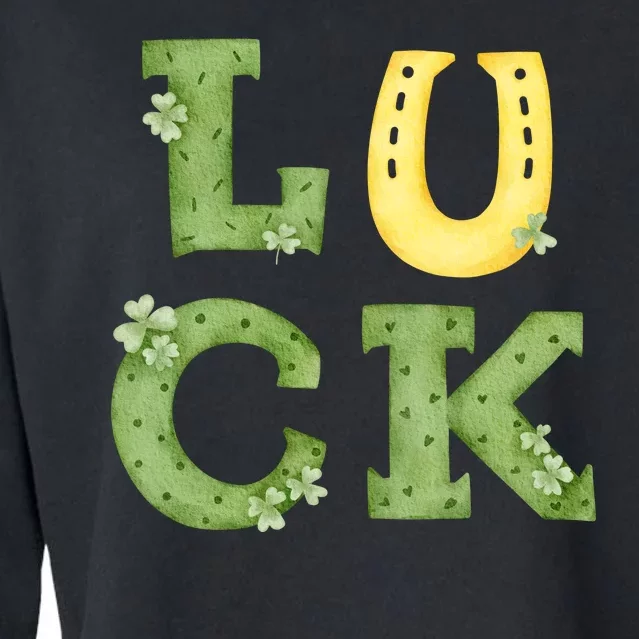 Luck St Patrick's Day Cute Gift Cropped Pullover Crew