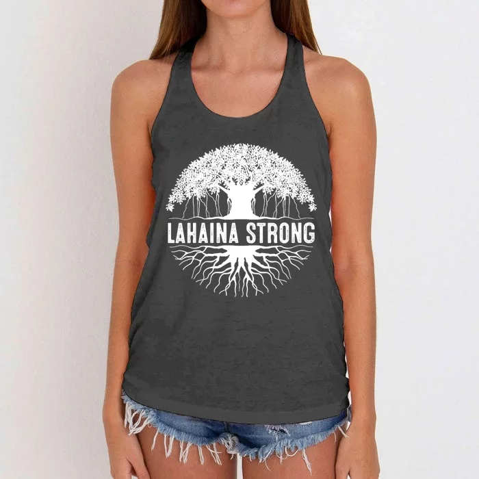 Lahaina Strong Pray For Maui Design Women's Knotted Racerback Tank