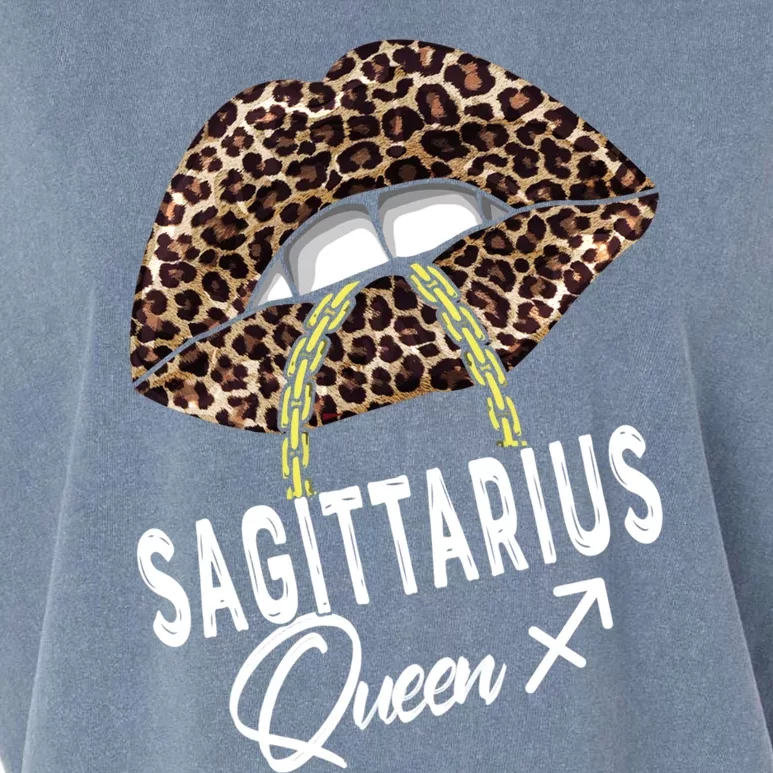 Leopard Sagittarius Queen Lips Camouflage Animal Gift Garment-Dyed Women's Muscle Tee