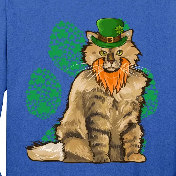 Leprechaun Selkirk Rex St Patricks Day Shamrock Paw Meaningful Gift Tall Long Sleeve T-Shirt