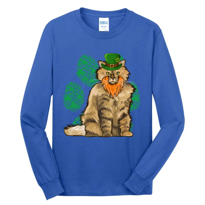 Leprechaun Selkirk Rex St Patricks Day Shamrock Paw Meaningful Gift Tall Long Sleeve T-Shirt