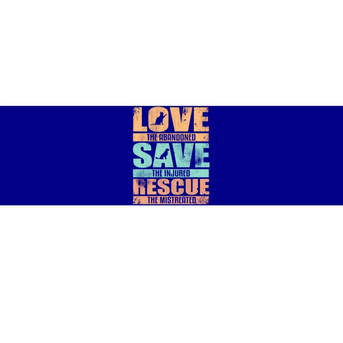 Love Save Rescue Cute Animal Lovers Vintage Dog Cat Lovers Meaningful Gift Bumper Sticker