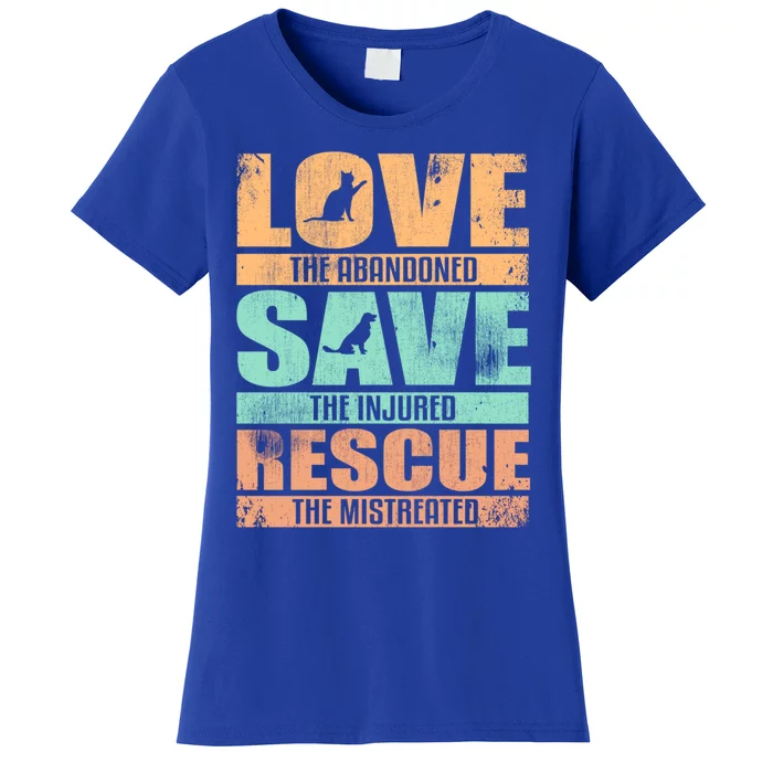 Love Save Rescue Cute Animal Lovers Vintage Dog Cat Lovers Meaningful Gift Women's T-Shirt