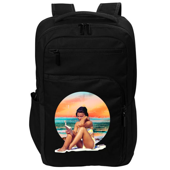 Lady Sunset Reading Book Impact Tech Backpack