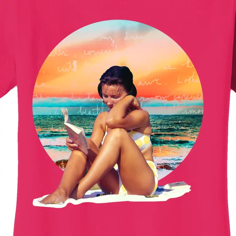 Lady Sunset Reading Book Women's T-Shirt