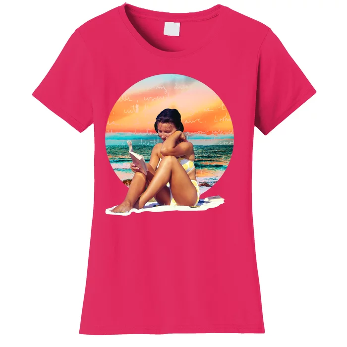 Lady Sunset Reading Book Women's T-Shirt