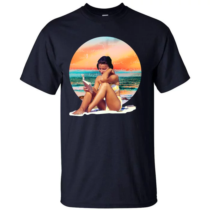 Lady Sunset Reading Book Tall T-Shirt