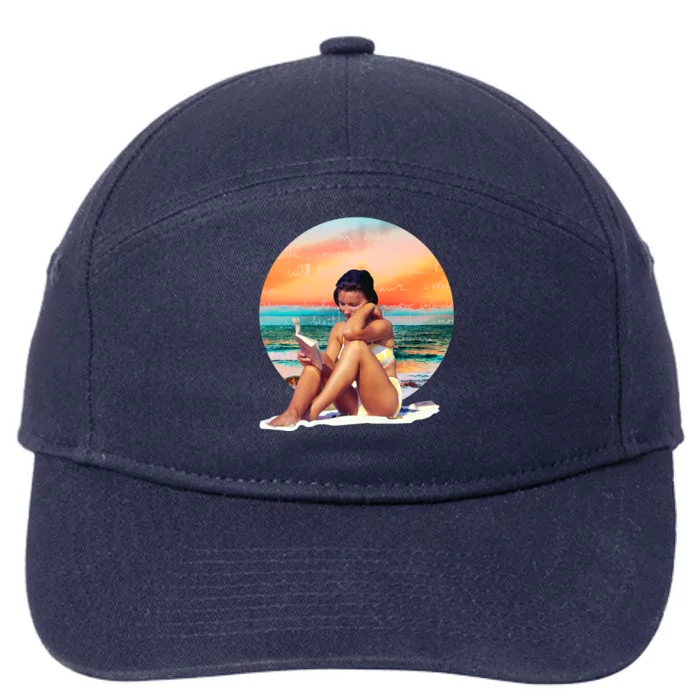 Lady Sunset Reading Book 7-Panel Snapback Hat