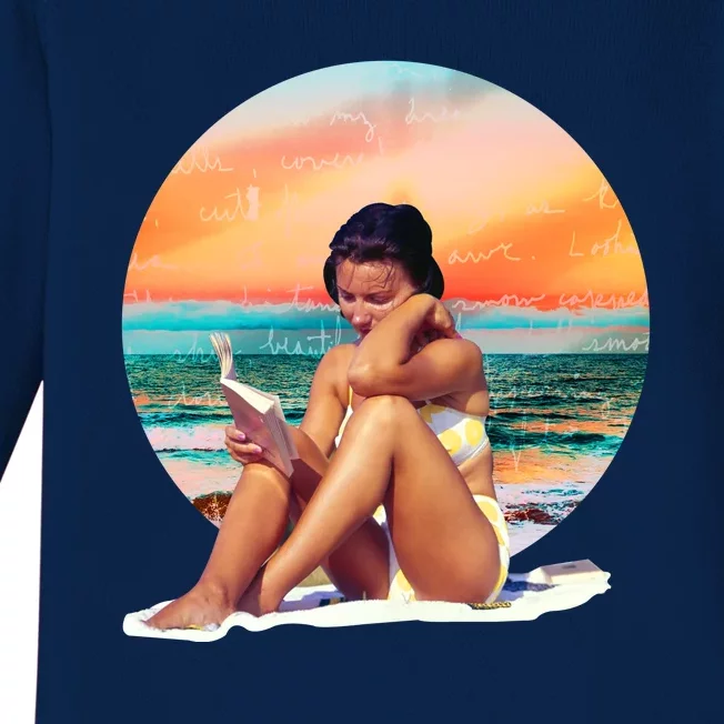 Lady Sunset Reading Book Baby Long Sleeve Bodysuit