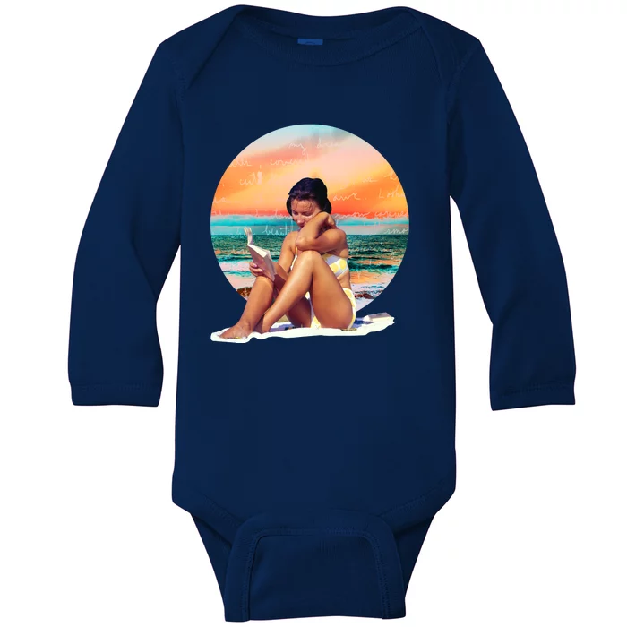 Lady Sunset Reading Book Baby Long Sleeve Bodysuit