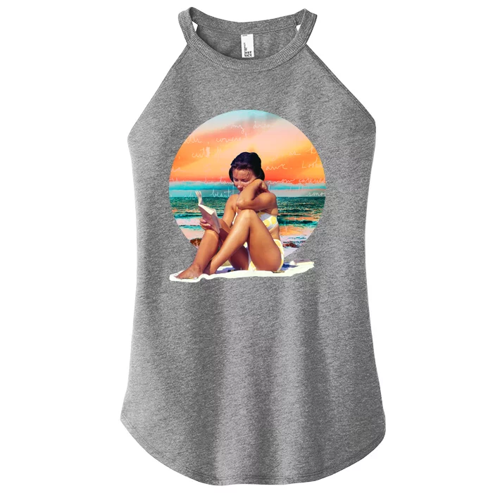 Lady Sunset Reading Book Women’s Perfect Tri Rocker Tank