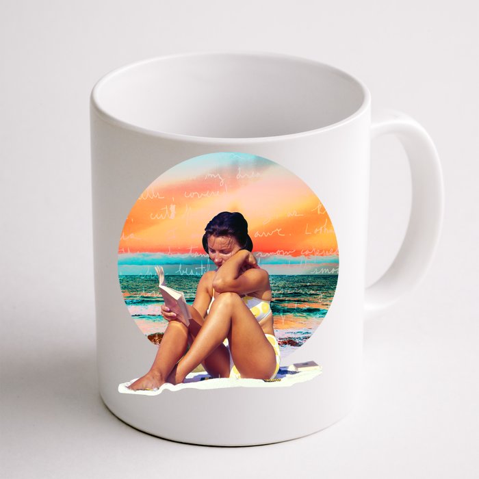 Lady Sunset Reading Book Front & Back Coffee Mug