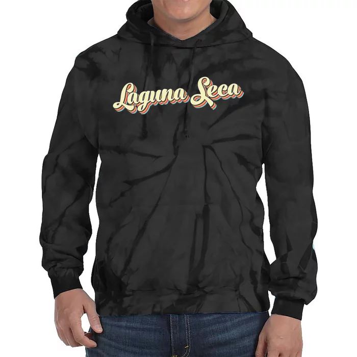 Laguna Seca Retro Art Baseball Font Vintage Tie Dye Hoodie