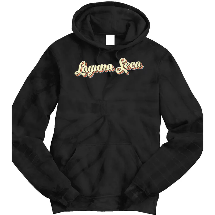 Laguna Seca Retro Art Baseball Font Vintage Tie Dye Hoodie