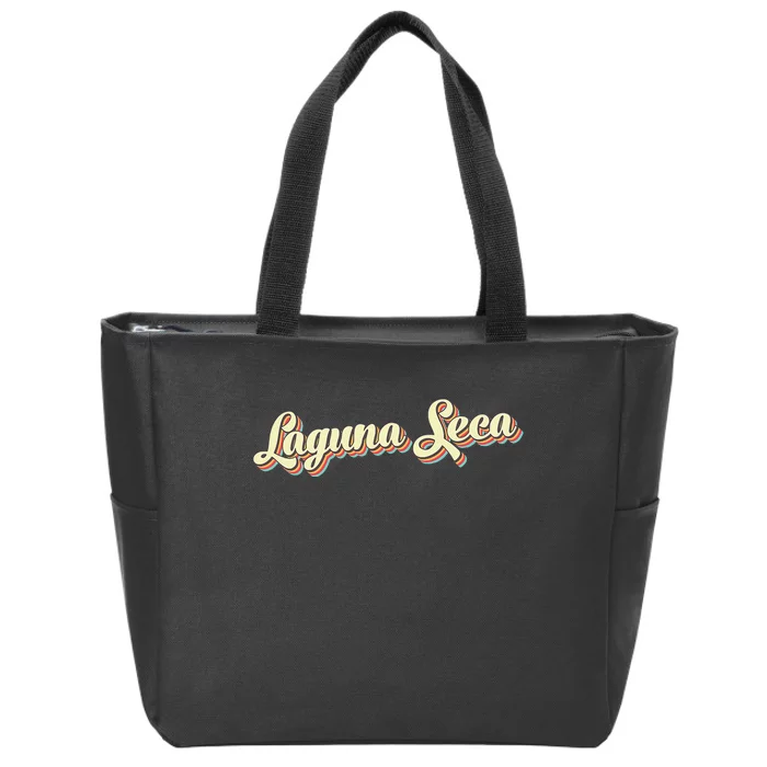 Laguna Seca Retro Art Baseball Font Vintage Zip Tote Bag