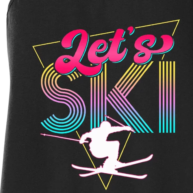 LetS Ski Retro 80s Skiing Party Outfit 90s Skier Costume Women's Racerback Tank