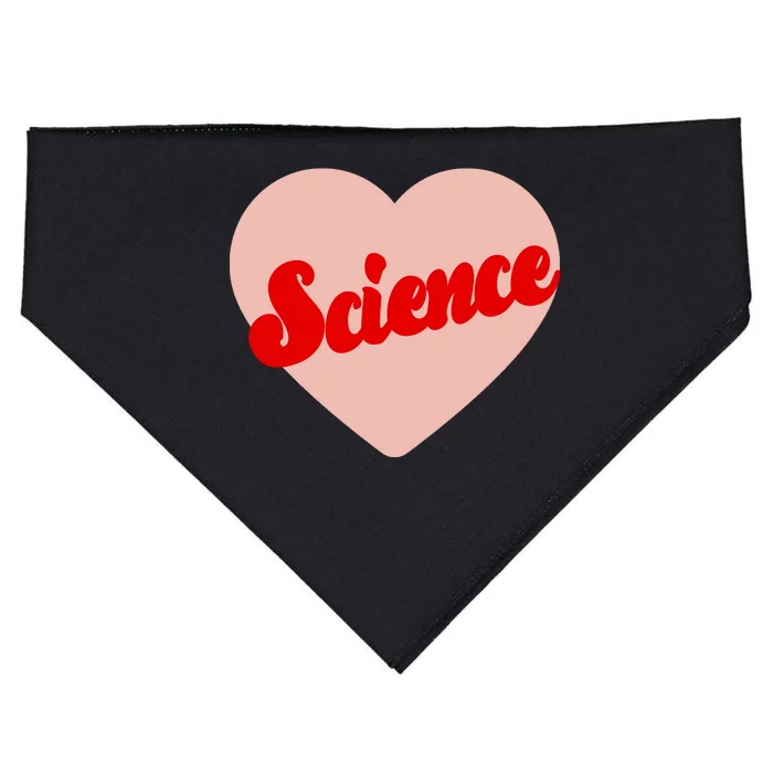 Love Science Retro Heart USA-Made Doggie Bandana