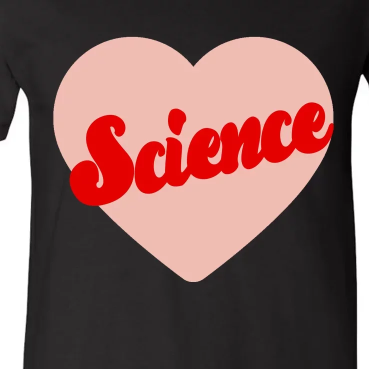 Love Science Retro Heart V-Neck T-Shirt