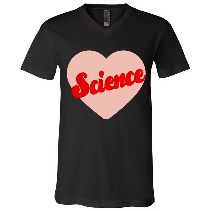 Love Science Retro Heart V-Neck T-Shirt