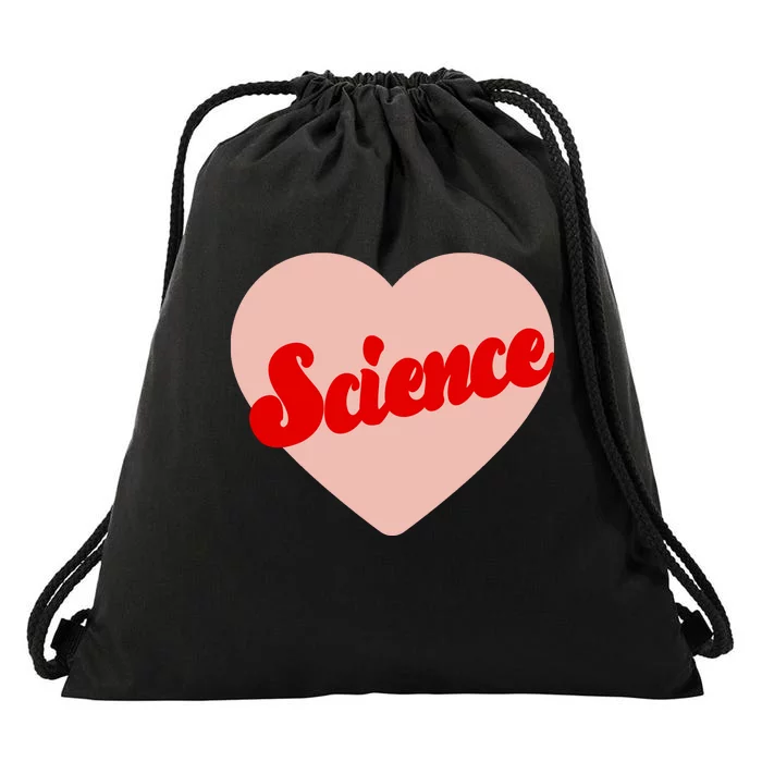 Love Science Retro Heart Drawstring Bag