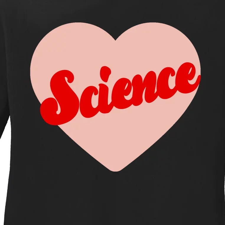 Love Science Retro Heart Ladies Long Sleeve Shirt