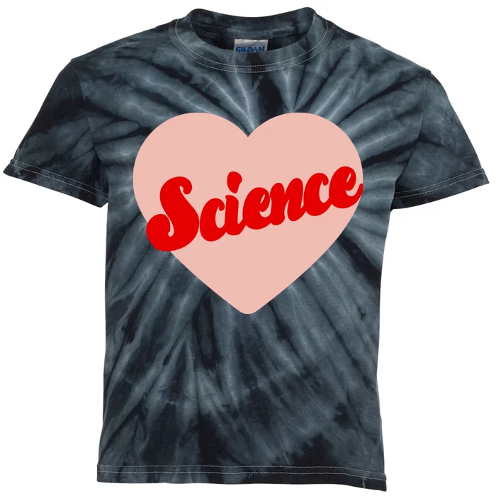 Love Science Retro Heart Kids Tie-Dye T-Shirt