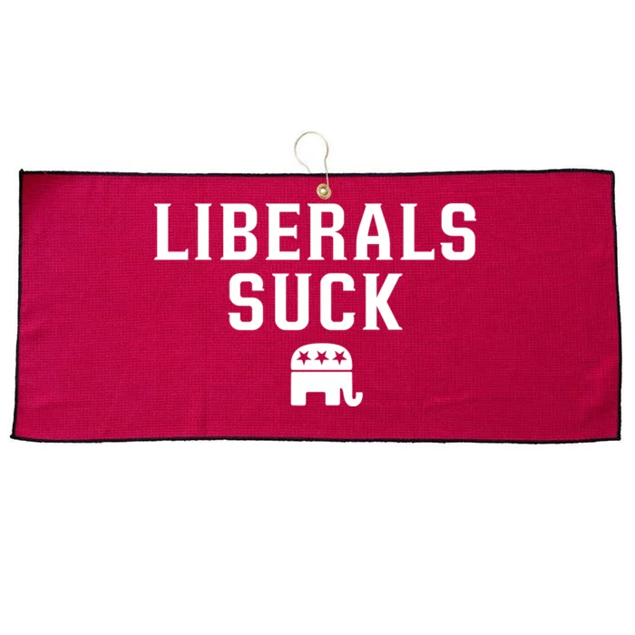 Liberals Suck Republican Party Elephant Conservatives Large Microfiber Waffle Golf Towel