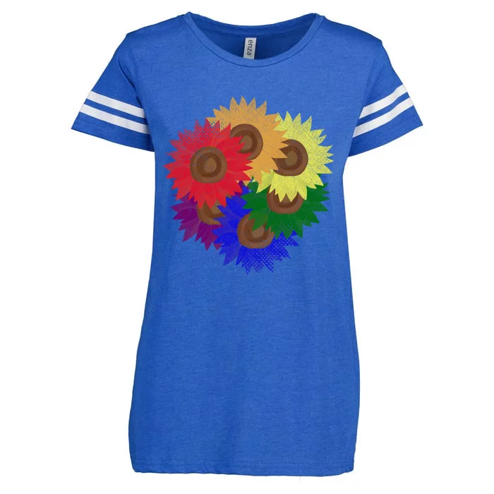 Lgbtq Sunflower Rainbow Flag Queer Pride Month Flower Lgbt Great Gift Enza Ladies Jersey Football T-Shirt