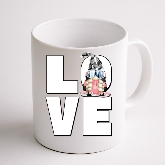 Love Snowboarding Retro Winter Sports Gnome Mom Gift Front & Back Coffee Mug