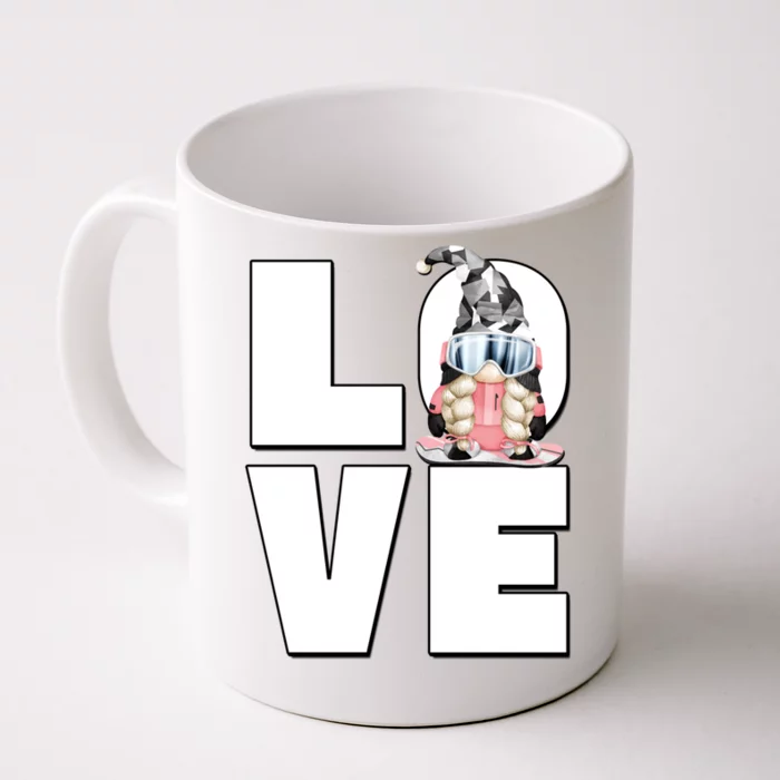 Love Snowboarding Retro Winter Sports Gnome Mom Gift Front & Back Coffee Mug