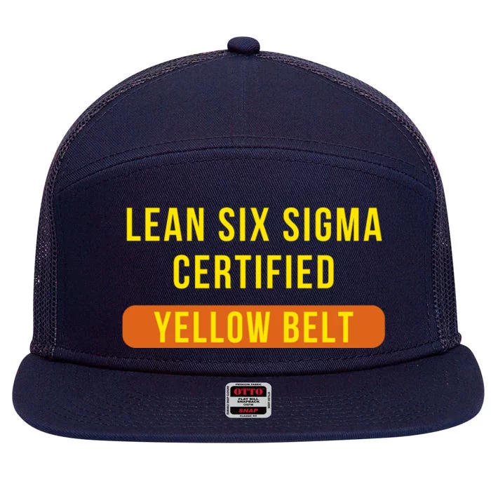 LEAN SIX SIGMA CERTIFIED YELLOW BELT 7 Panel Mesh Trucker Snapback Hat