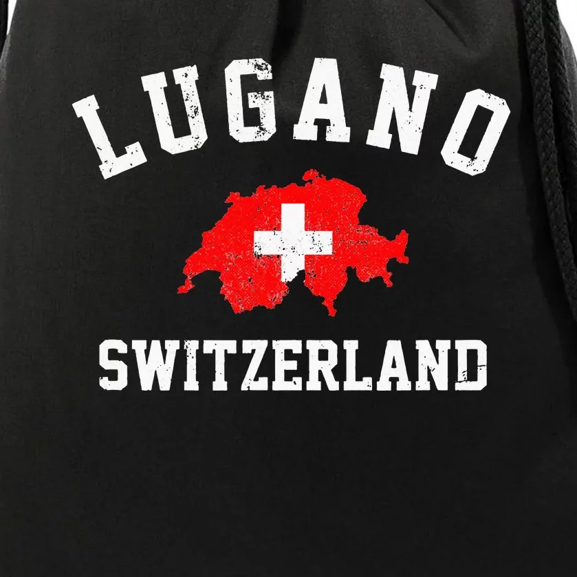 Lugano, Swiss Switzerland Drawstring Bag